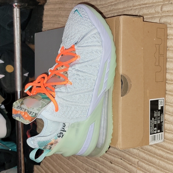 Nike LeBron 18 Low - Gray and Orange - Picture 1 of 10